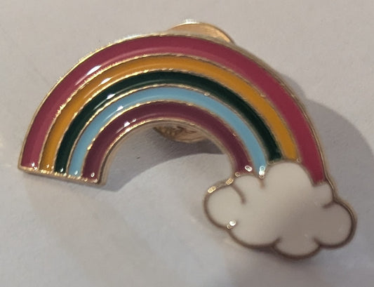 Pride rainbow flag cloud pin badge